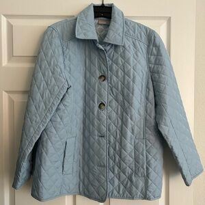 Chico's Light Blue Quilted Pea Coat